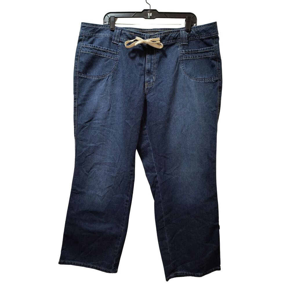 Venezia Bootcut Drawstring Jeans Women’s 20 Petite Blue Dark Wash 42x29